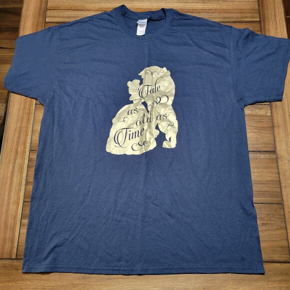 Beauty And The Beast SS Navy Tee "Tale As Old As Time" - Size XL - Picture 2 of 5